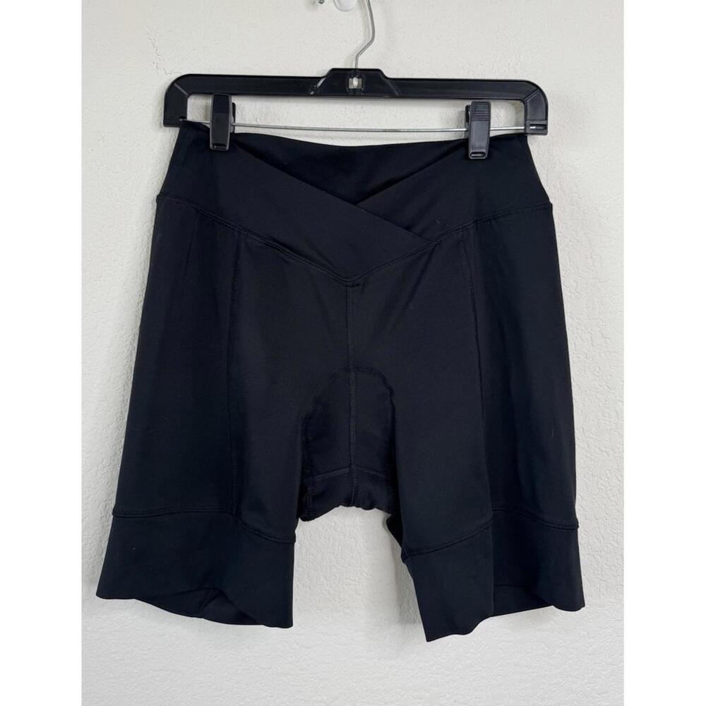 Sheila Moon Women’s Black Cycling Shorts Padded Crossover Waist Sz‎ M